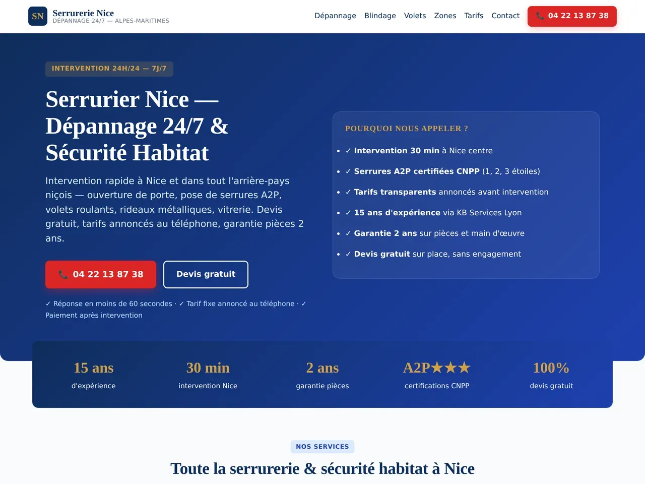 Site réalisé : serrurerie-nice.fr